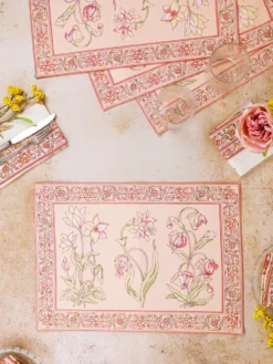 Ajmeer Placemat Set of 4 - Peach