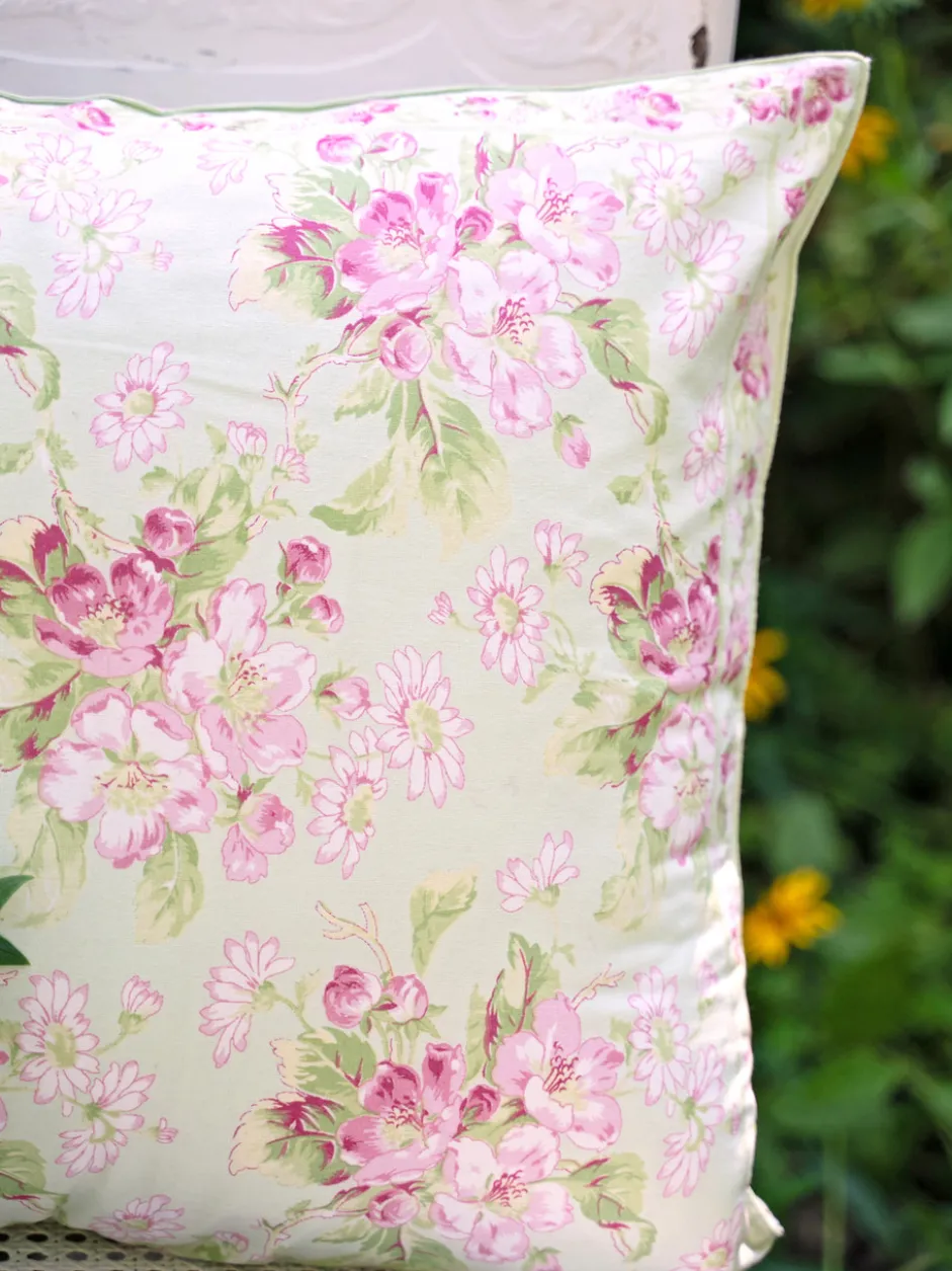 Apple Blossom Cushion Cover - Light Green