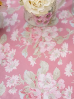 Apple Blossom Oilcloth Tablecloth - Rose