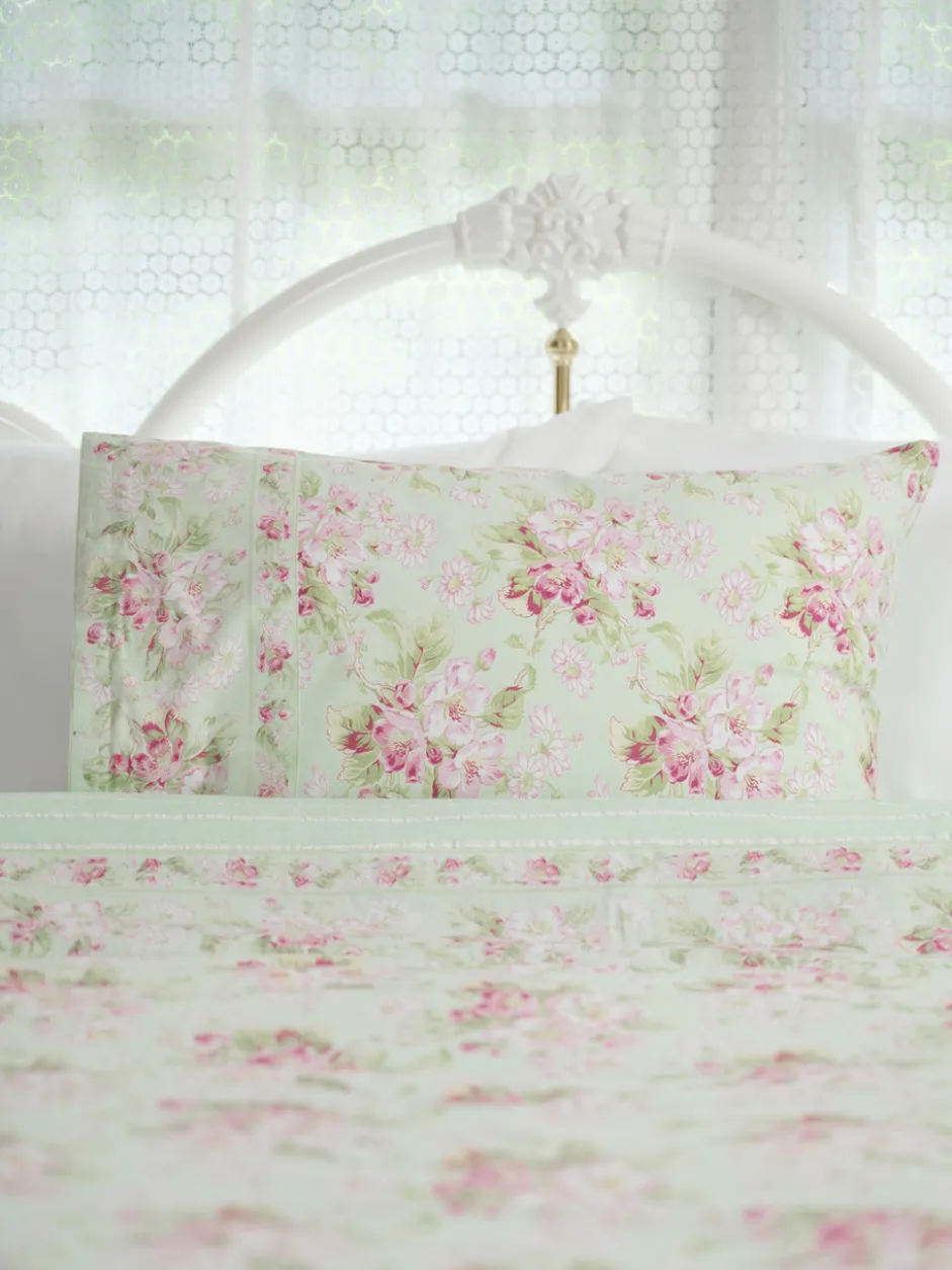 Apple Blossom Queen Duvet Pillowcase Set - Light Green
