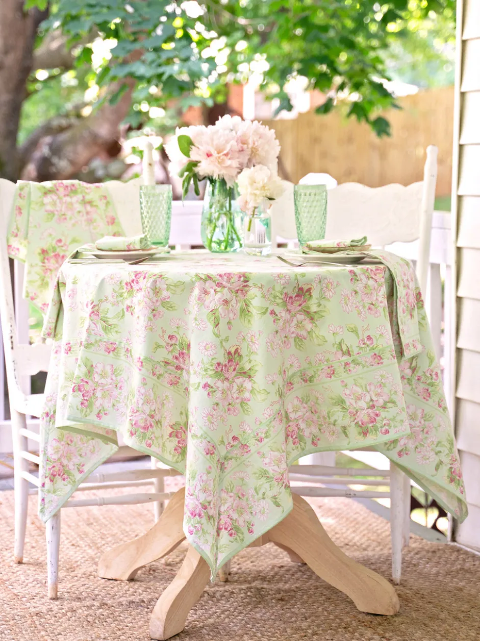 Apple Blossom Tablecloth - Light Green