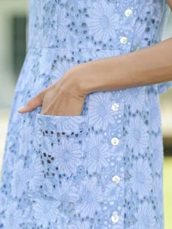 Ariel's Eyelet Porch Dress - Blue