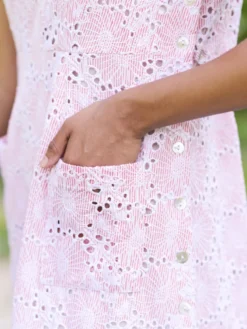 Ariel's Eyelet Porch Dress - Rose