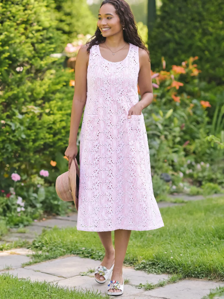 Ariel's Eyelet Porch Dress - Rose