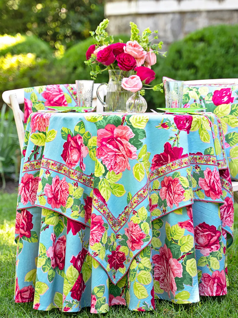 Austen Rose Round Cloth - Turquoise