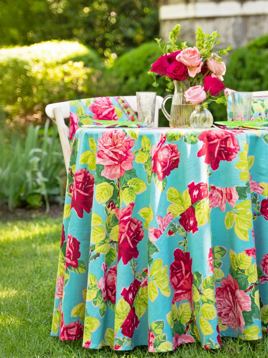 Austen Rose Round Cloth - Turquoise