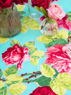 Austen Rose Round Cloth - Turquoise