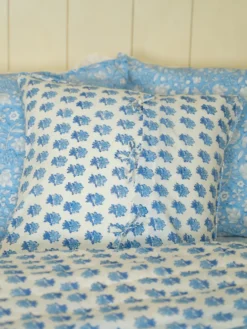 Bailey Block Print Cushion Cover - Blue