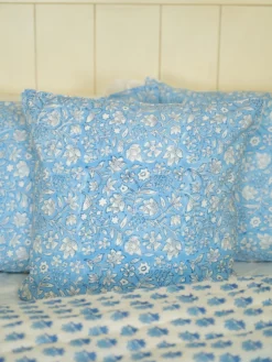 Bailey Block Print Cushion Cover - Blue