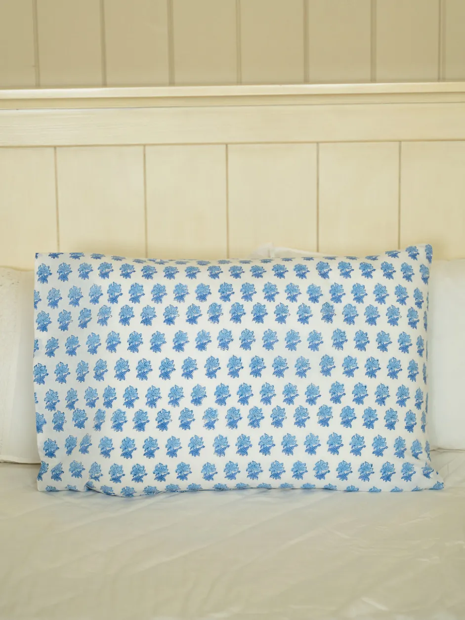 Bailey Block Print Pillowcase - Blue