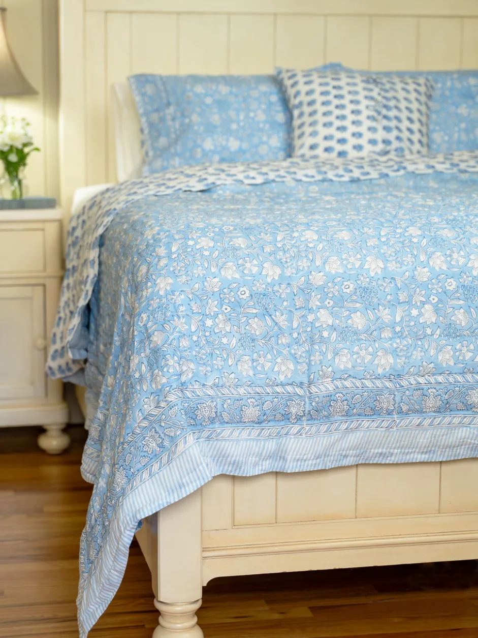 Bailey Block Print Quilt - Blue