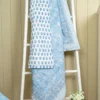 Bailey Block Print Throw - Blue