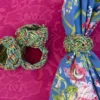 Beaded Braid Napkin Ring Set of 4 - Bright