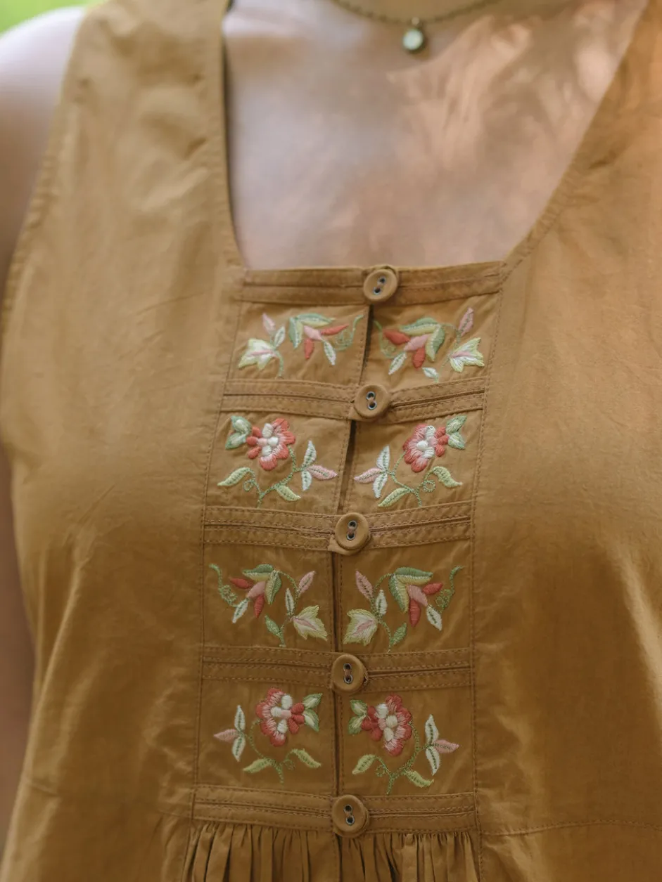 Beatrix Pinafore Dress - Sepia