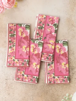 Bengal Luncheon Napkin Set of 4 - Pink