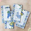 Blackberry Trout Luncheon Napkin Set of 4 - White Blue