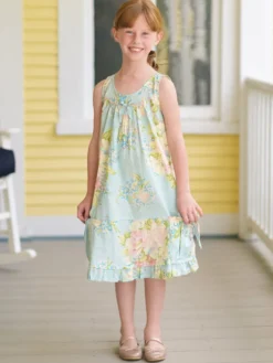 Blanche Kids Dress - Aqua