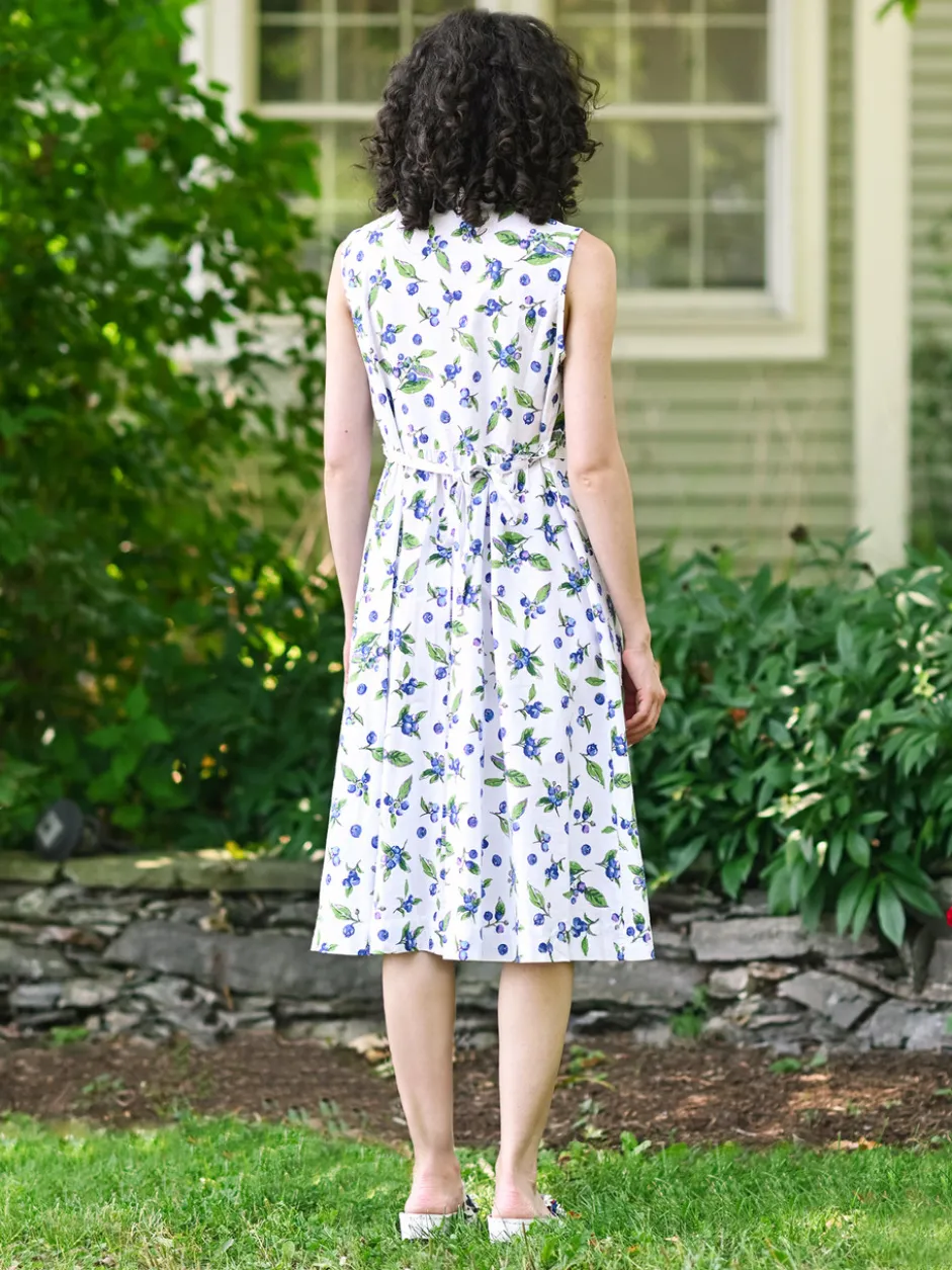 Blueberry Porch Dress - White Blue