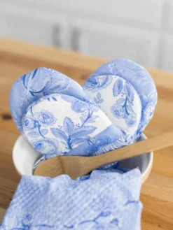 Blue Skies Patchwork Mini Mitt Set of 2 - Blue