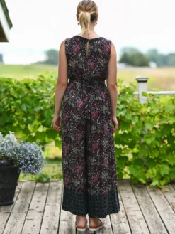 Butterfly Vine Jumpsuit - Black