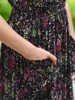 Butterfly Vine Jumpsuit - Black