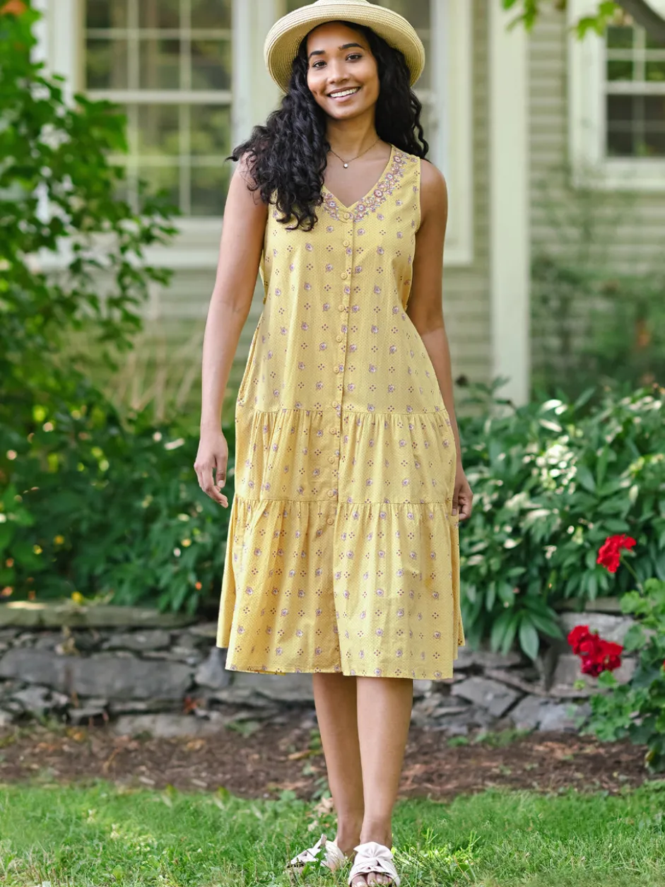 Calais Fleur Sundress - Soft Gold