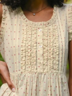 Candy Dot Porch Dress - Cream