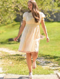 Candy Dot Short Dress - Cream