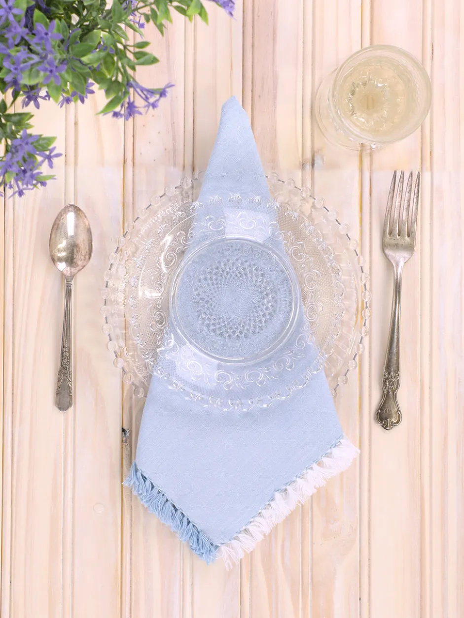 Chambray Napkin Set of 4 - Blue White