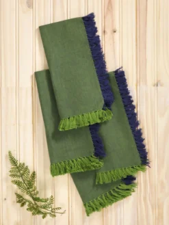 Chambray Napkin Set of 4 - Dark Blue Green