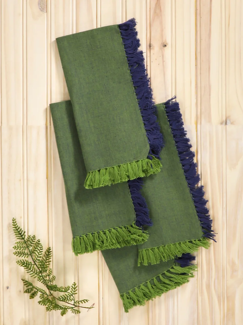 Chambray Napkin Set of 4 - Dark Blue Green