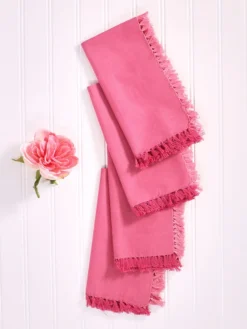 Chambray Napkin Set of 4 - Pink
