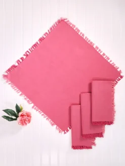 Chambray Napkin Set of 4 - Pink