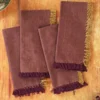 Chambray Napkin Set of 4 - Plum Gold