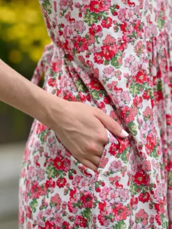 Charleston Tea Dress - White Pink