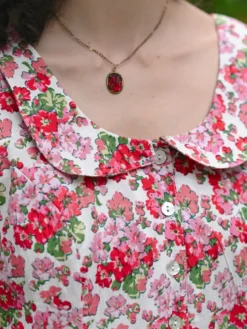 Charleston Tea Dress - White Pink