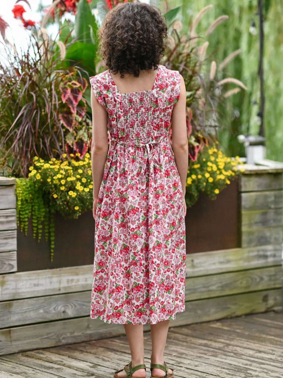 Charleston Tea Dress - White Pink
