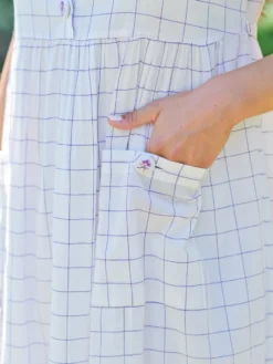 Charlotte Check Porch Dress - Plum Check
