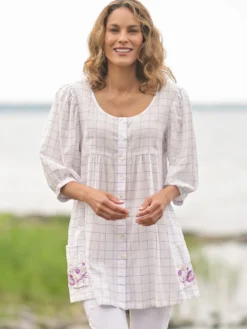Charlotte Check Tunic - Plum Check