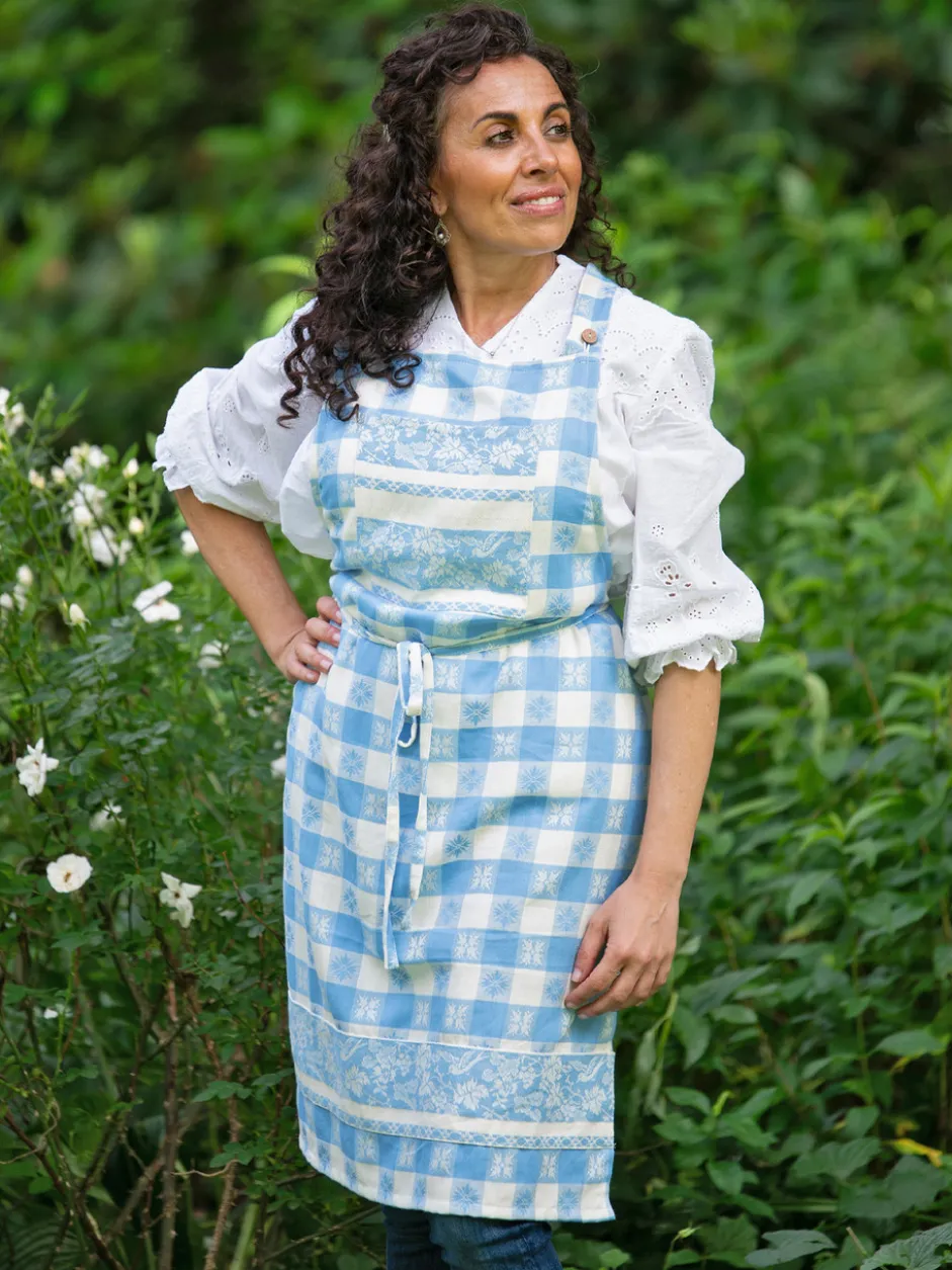 Charm Jacquard Chef Apron - Blue