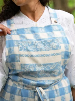 Charm Jacquard Chef Apron - Blue