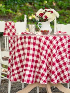 Charm Jacquard Round Cloth - Red