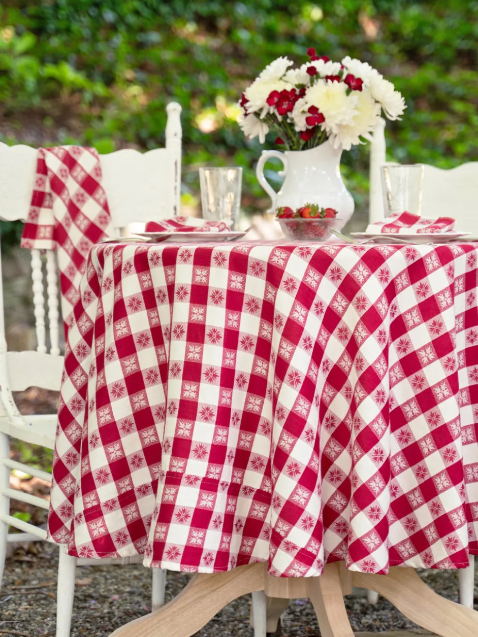 Charm Jacquard Round Cloth - Red