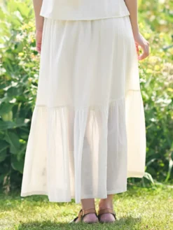 Cottage Embroidered Skirt - Ivory