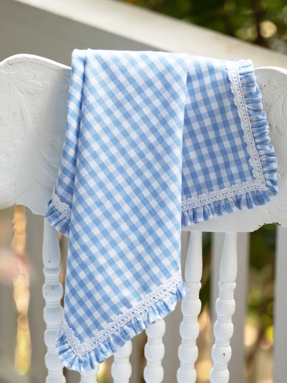 Cottage Gingham Luncheon Napkin Set of 4 - Blue