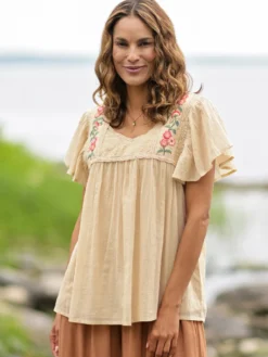 Country Road Blouse - Biscuit