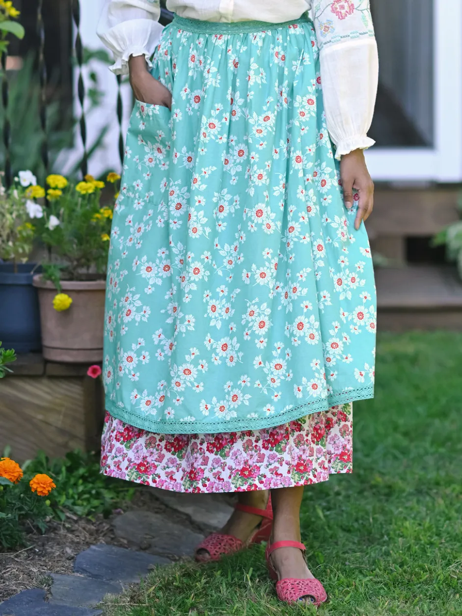 Daisy Half Pinny - Aqua