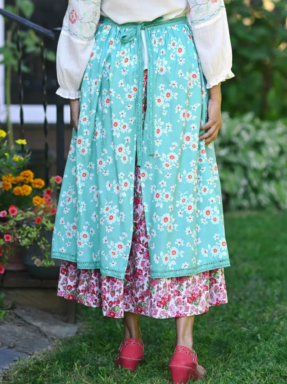 Daisy Half Pinny - Aqua