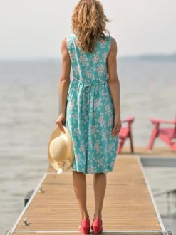 Daisy Porch Dress - Aqua