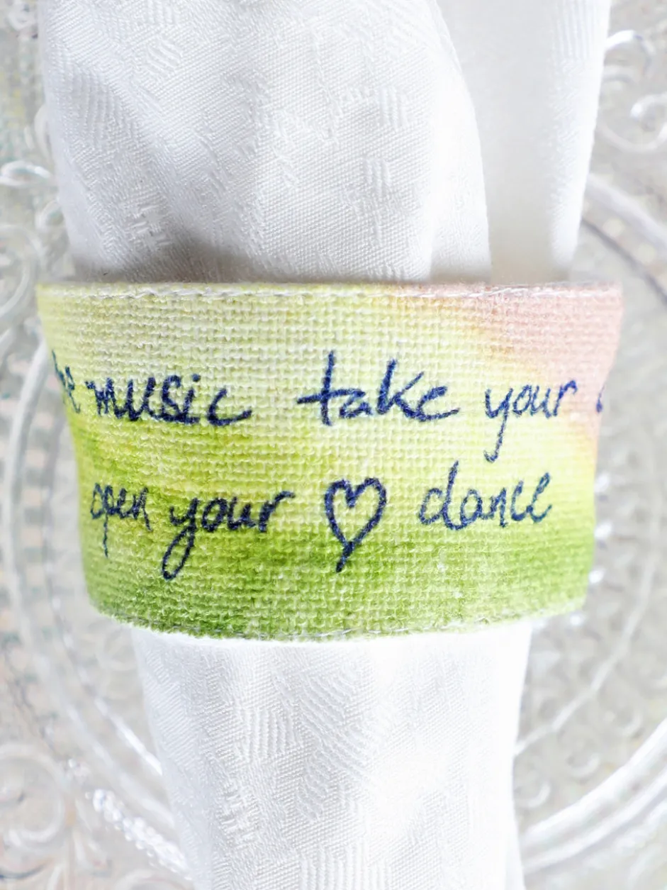 Dance Watercolor Napkin Ring Set of 4 - Multi